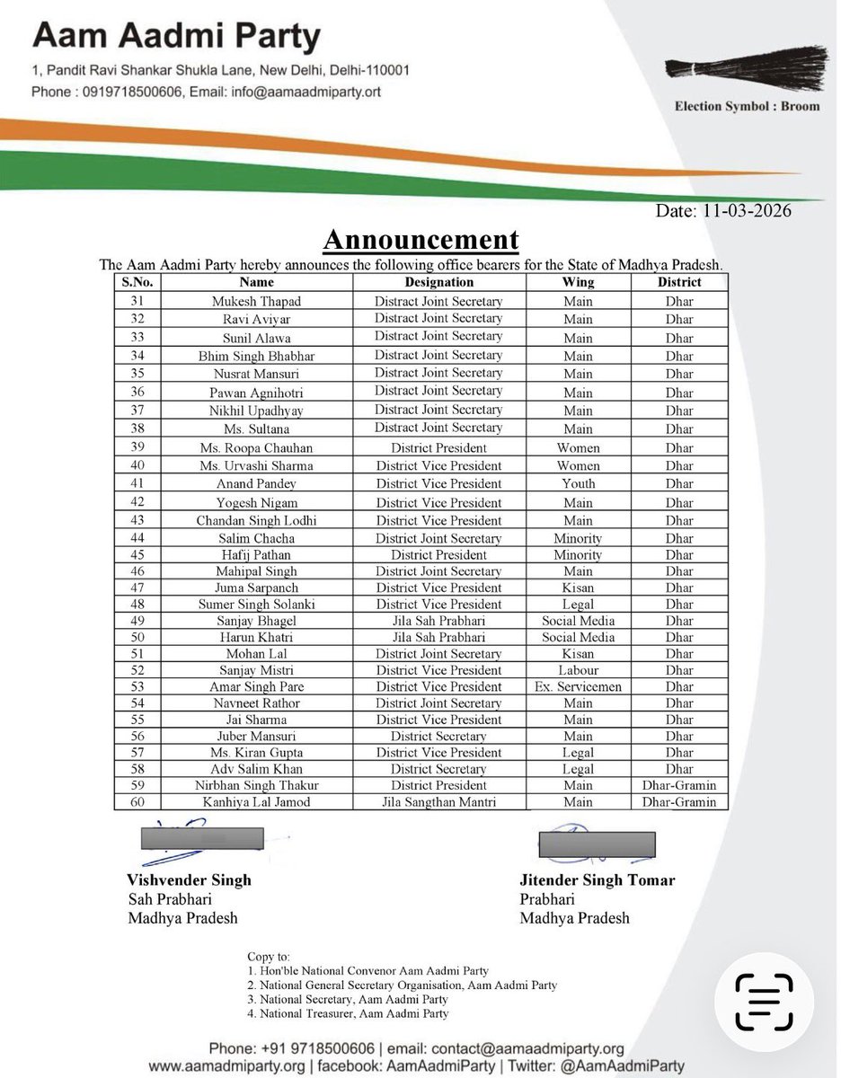 AAP Madhya Pradesh tweet media