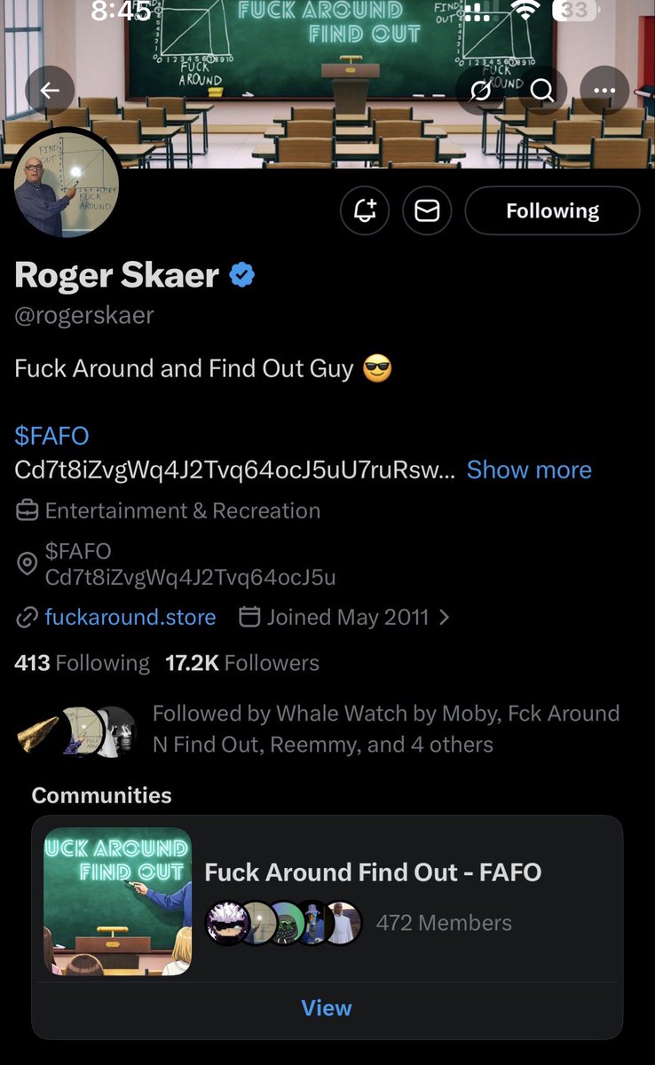 masteRenz09's tweet photo. @OnlyLJC @rogerskaer the father of $FAFO, shill it now! https://t.co/J7XQIiezLU