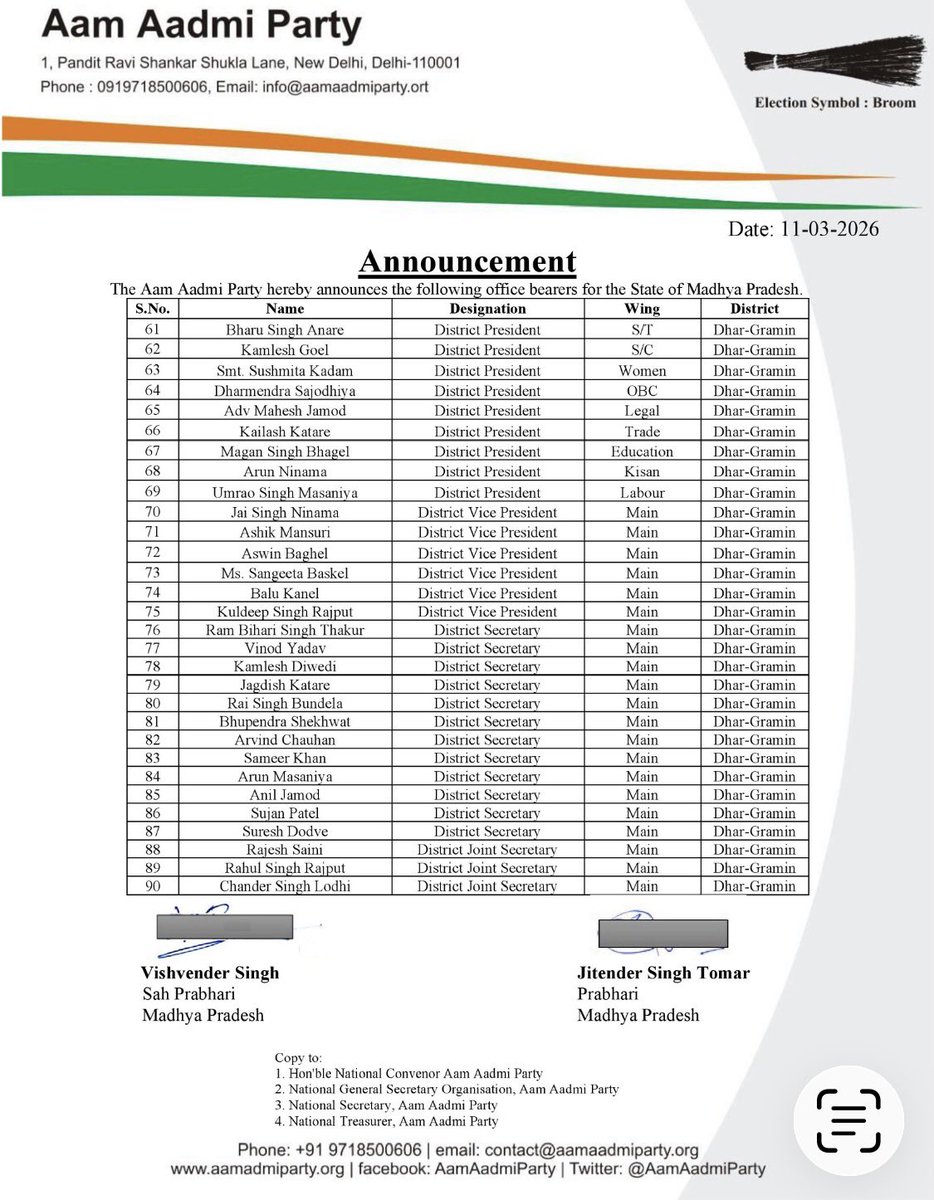 AAP Madhya Pradesh tweet media