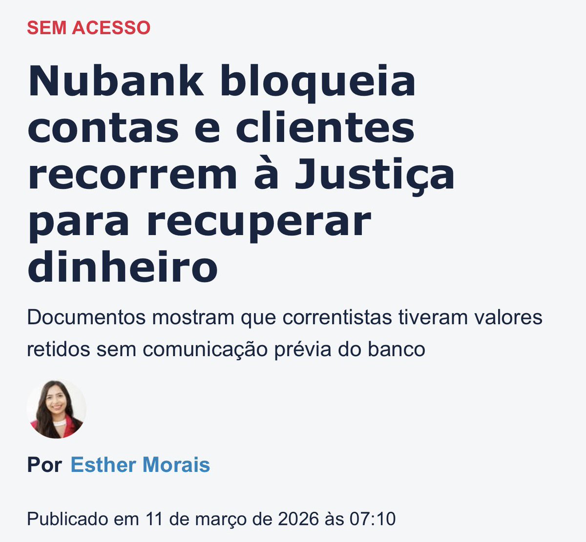 Já passei por isso, saiam desse “banco”. 🤡 Eles não mandam recado, bloqueiam tudo e você que lute para recuperar seu dinheiro. 🚨