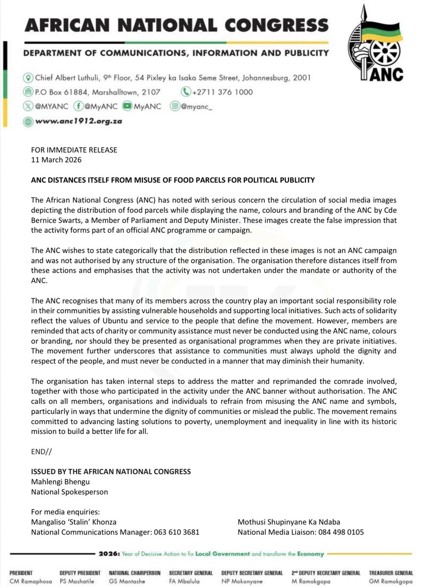 ANC SECRETARY GENERAL | Fikile Mbalula tweet media