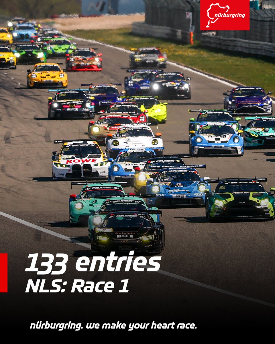 nuerburgring's tweet photo. It's gonna be packed!

With 133 entries at the first race of the year, we're gonna have a lot to look at 😮‍💨🤭

ℹ️ We'll be broadcasting the race live on our YouTube channel!
Start 🇩🇪 Stream: 8:15 am
Start 🇬🇧 Stream: 11:15 am

Who's ready for the weekend? 😍

#HeartRace #NLS1 https://t.co/E5pm8Jh2Rx