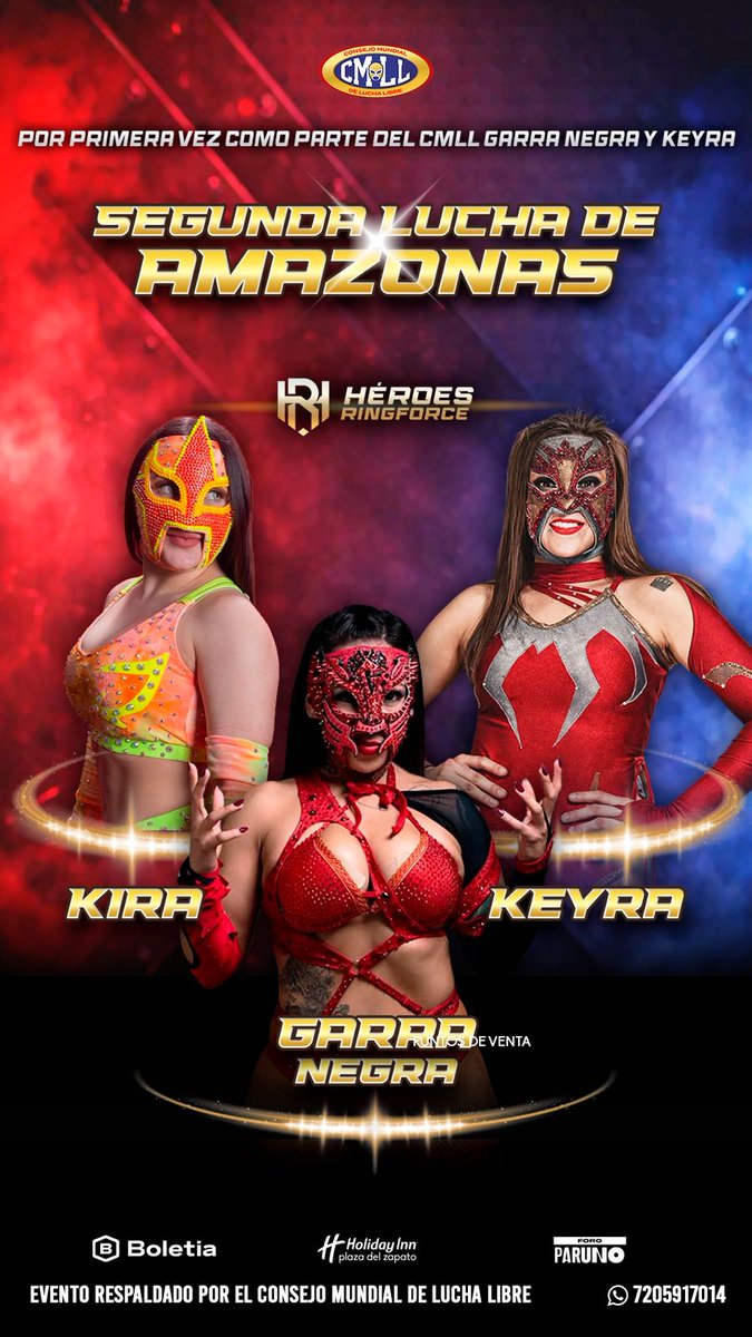HRingforce's tweet photo. Triangular de Amazonas
19 de Marzo 7:30pm
Palenque de La Feria de León @GatubelaMxli #Keira #Kira #Amazonas #cmll @CMLL_OFICIAL https://t.co/HeQHUlkffR