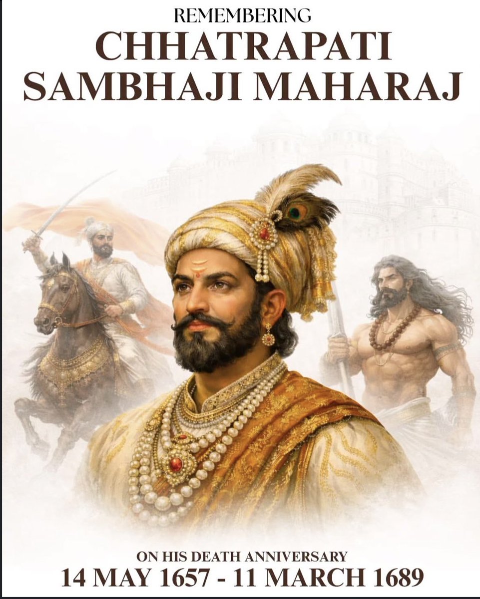 AddulaRavikumar's tweet photo. Our indian books taught us
Taj mahal as great sculpture
Shah jahan as a great king
but it failed to teach us about many warriors of our land like shambaji maharaj.
it time to change the syllabus
Dharmaveer Sambhaji Maharaj death anniversary https://t.co/KxZ1vYosE1