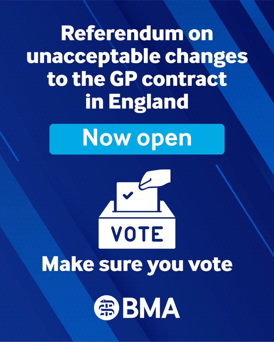 Vote now to have your say on the 2026/27 GP contract which is being imposed on GP practices in England. 

Received an email from Civica, with your voting link? If not, contact GPContract@bma.org.uk

You can also sign up to one of our webinars bma.org.uk/gpcontract