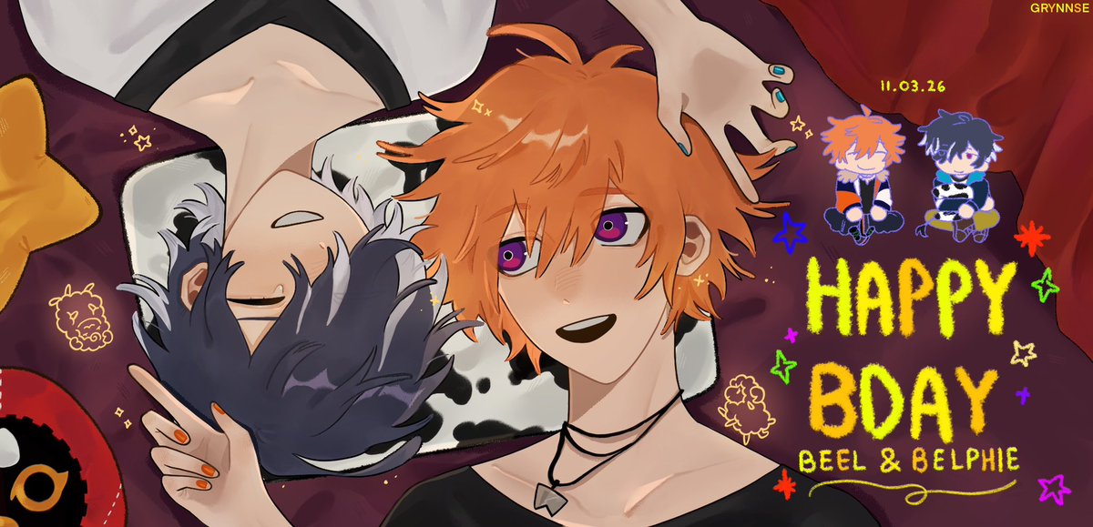 grynnse's tweet photo. HAPPY BIRTHDAY BEEL &amp; BELPHIE
#art #digitalart #obeyme #obeymebeelzebub #obeymebelphegor https://t.co/AepBvu2rOH