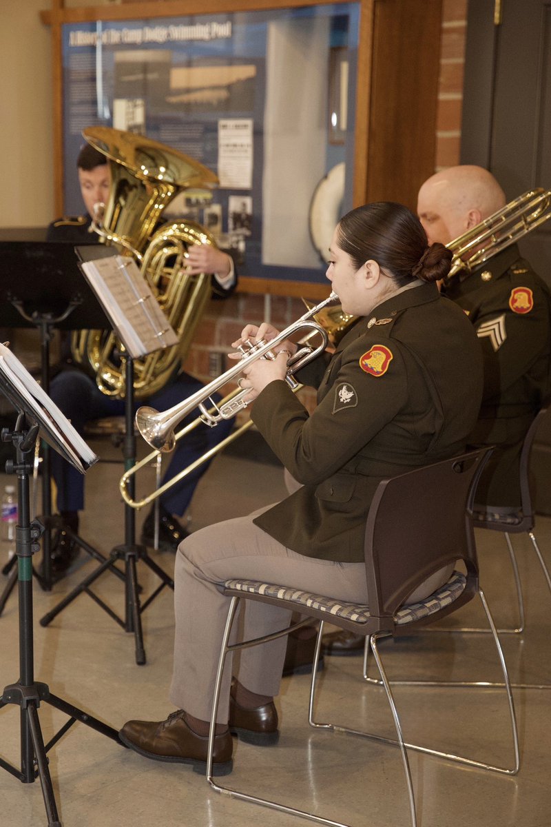 34thArmyBand's tweet image. On March 7, Fort Iowa Brass performed at the Officer Candidate School Mentorship Mixer at Camp Dodge. This event takes place each year to give candidates the opportunity to learn &amp;amp; converse with senior leadership. 

@IowaNatGuard 
#OCS #iowanationalguard #armyband #campdodge