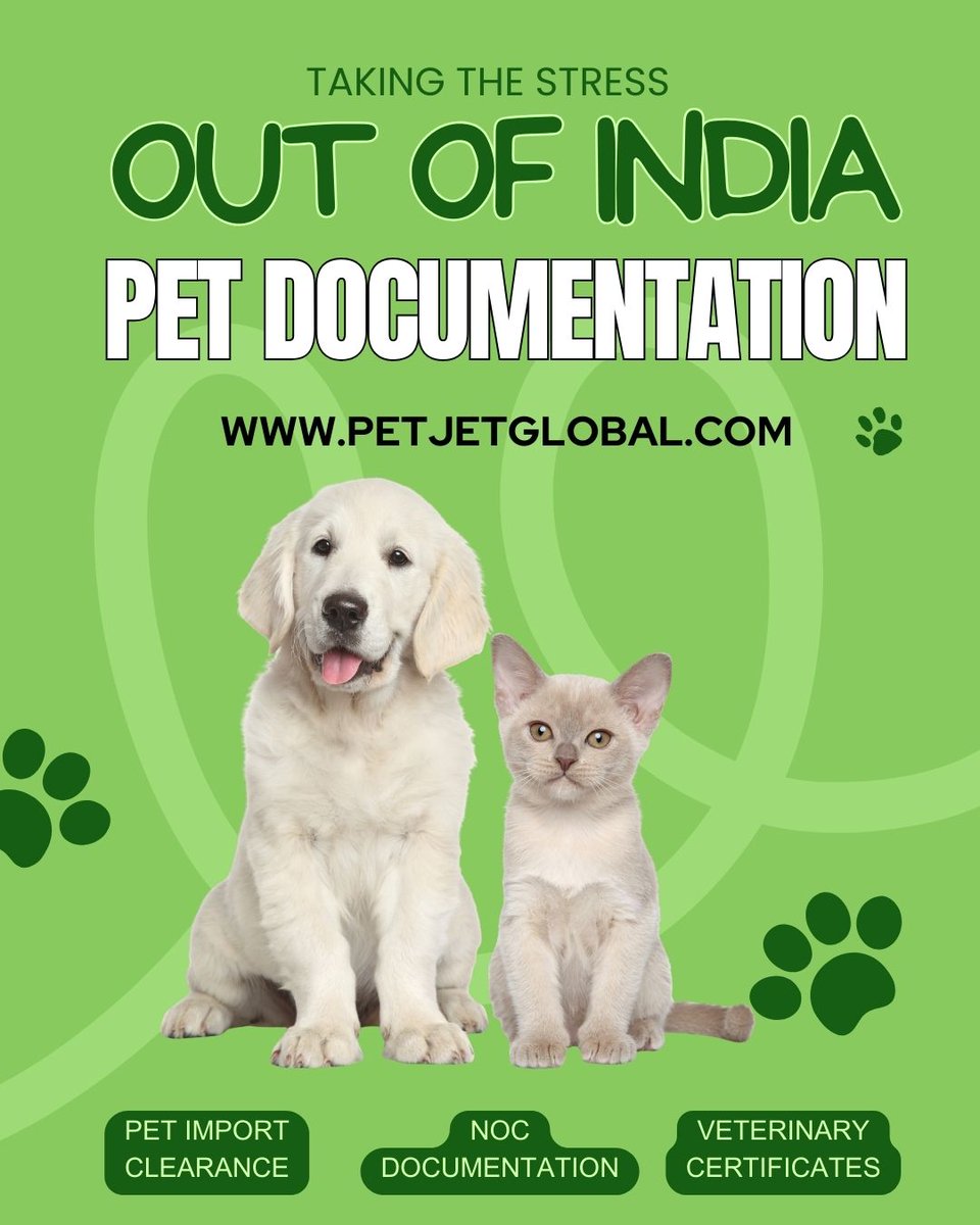 petjetglobal's tweet image. India pet documentation can be complex. 🐾
We manage import clearances, NOCs, and vet certificates so your pet travels smoothly. 
petjetglobal.com
#IndiaPetTravel #PetRelocation #PetDocumentation