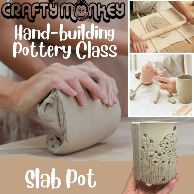 MyCraftyMonkey's tweet image. Our Slab Pot Class is coming up on the 22nd 🎨✨A pencil pot for the desk, a cosy tealight holder for evenings in, or a small planter for a little pop of green 🌿🕯️
#SlabPottery #PotteryClass #ClayClass #HandBuiltPottery #PotteryWorkshop #PotteryPainting #GetCreative #CreativeFun