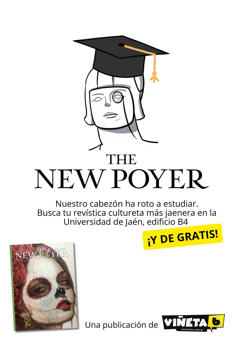 Vineta_6's tweet photo. ¡¡HASTA AQUÍ HEMOS LLEGADO!
Ya puedes pillarte el último ejemplar de THE NEW POYER en nuestra @ujaen https://t.co/qY3r9Jk03D