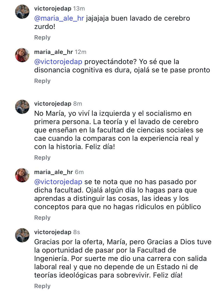Tengo una manada de zurdos en instagram atacando sin parar pero con un par de comments se quedan calladitos😮‍💨🤐