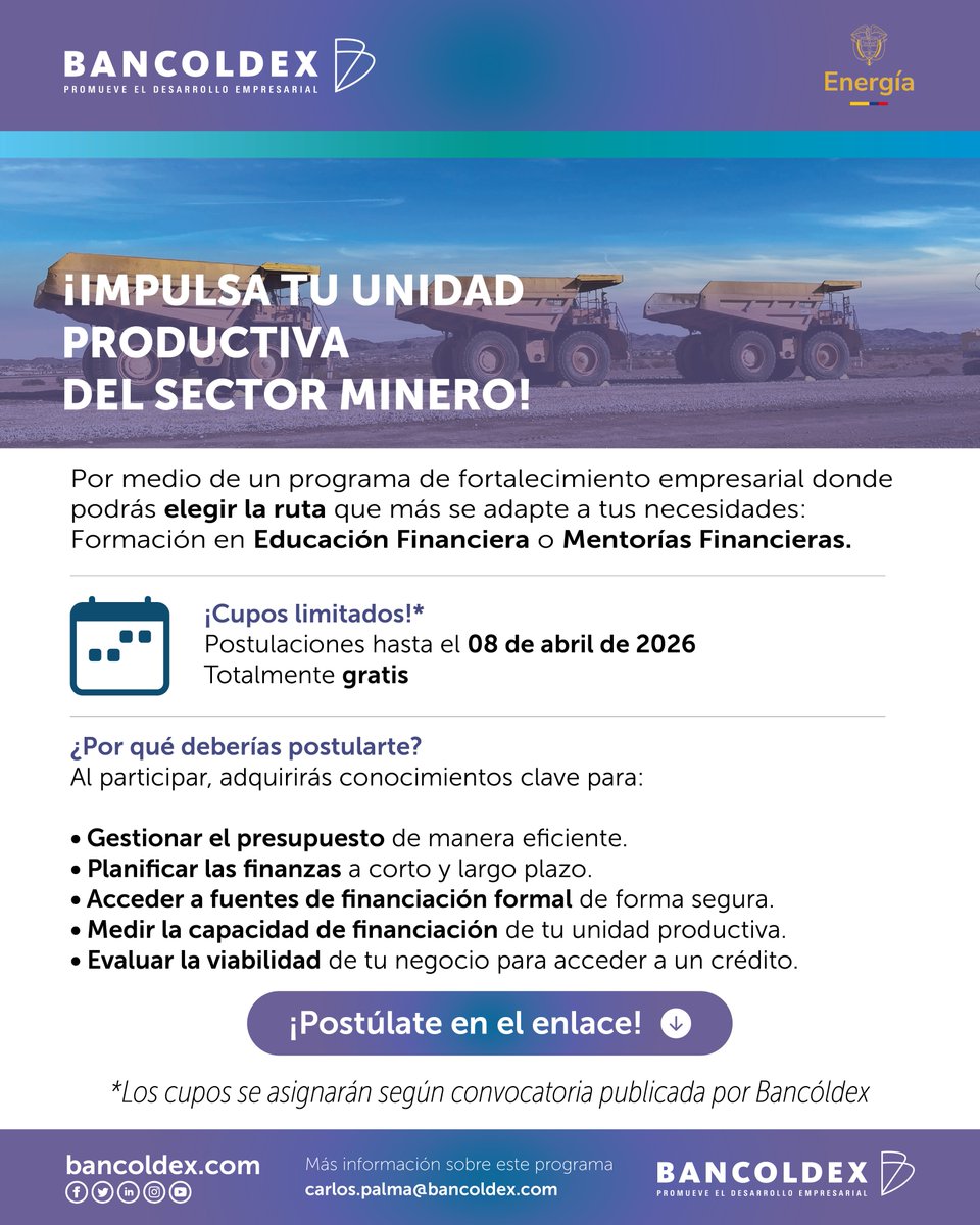 OrgIEDVITAL's tweet photo. Aprende a organizar tus cuentas y a planificar el futuro de tu negocio con este programa gratuito.

Inscripciones abiertas hasta el 08 de abril.

Aplica para los municipios de:

Cúcuta
Sogamoso
Valledupar
Ubaté
Socha
Samacá

Regístrate fácil aquí: 👉 https://t.co/OjghX9oHuj https://t.co/mtizMRuTKN