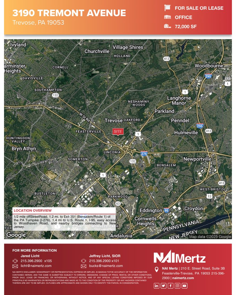 NAIMertz's tweet image. 3190 Tremont Avenue | Trevose PA
72,000± SF of Office for Sale / Lease

Jeff Licht | jeff.licht@naimertz.com
Jared Licht | jared.licht@naimertz.com

#OfficeSpace #OfficeLeasing #CommercialRealEstate #CRE