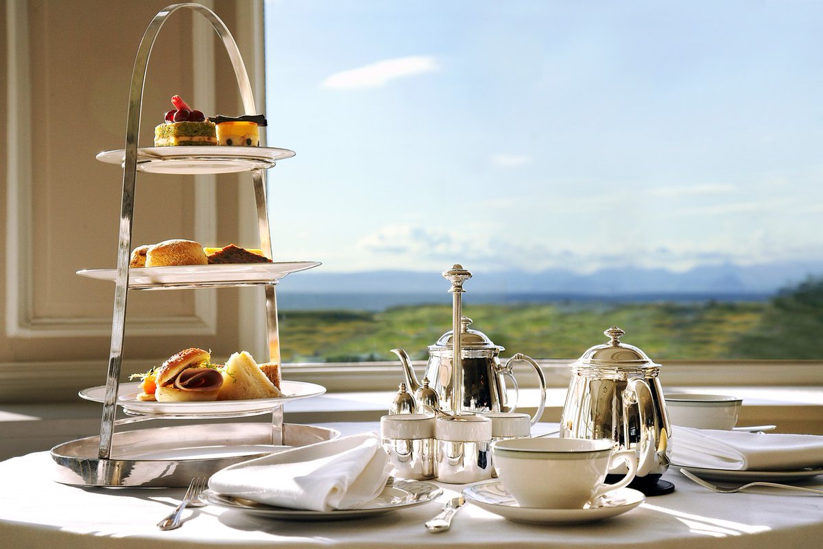 TrumpHotels's tweet image. Nestled within the grandeur of @trumpturnberryscotland, the Grand Tea Lounge &amp;amp; Bar offers timeless elegance with sweeping views of the Ayrshire coast and iconic Ailsa Craig. Reserve your teatime today.

#NeverSettle #TrumpHotels #TrumpTurnberry #TeaRoom #AfternoonTea