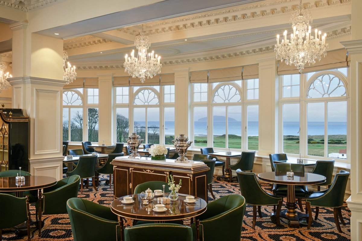 TrumpHotels's tweet image. Nestled within the grandeur of @trumpturnberryscotland, the Grand Tea Lounge &amp;amp; Bar offers timeless elegance with sweeping views of the Ayrshire coast and iconic Ailsa Craig. Reserve your teatime today.

#NeverSettle #TrumpHotels #TrumpTurnberry #TeaRoom #AfternoonTea