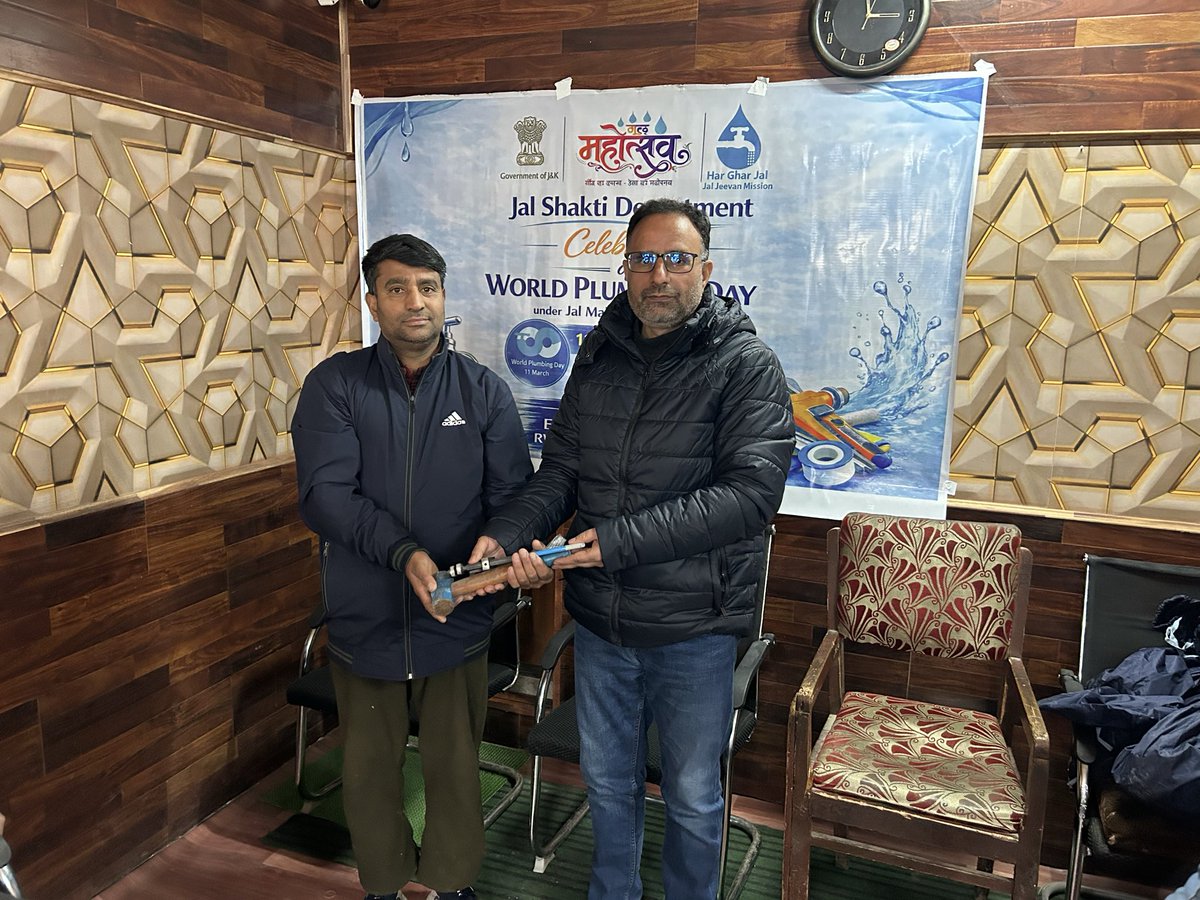 pherwsd's tweet photo. Rural water supply division Ganderbal celebrated “ World Plumbers day” on 11th March 2026 as a part of #JalMahotsav2026 . During the course of the day, several activities were carried out including training, awareness and felicitation of field employees of the Division. (1/2) https://t.co/fTaup1xcra