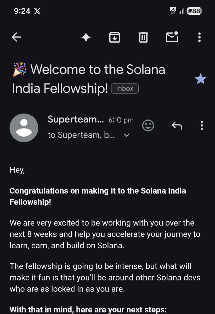 omm_0405's tweet photo. Yoo! Chat got into the Solana Fellowship looking forward to learning more @100xDevs @kirat_tw @SuperteamIN @superteam https://t.co/xrUXmie2Zn