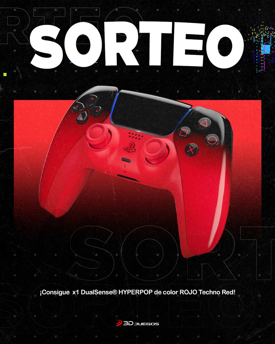 SORTEO 🔴 ¡Llévate x1 DualSense de color ROJO Techno Red participando! 

🔸 Sígue <a href="/3djuegos/">3DJuegos</a> &amp; <a href="/PlayStationES/">PlayStation España</a> 
🔸 RT este tuit
🔸 Usa #HyperpopPS5 y dinos cuál es tu color favorito de la colección DualSense Hyperpop

Solo España y dura 24h*