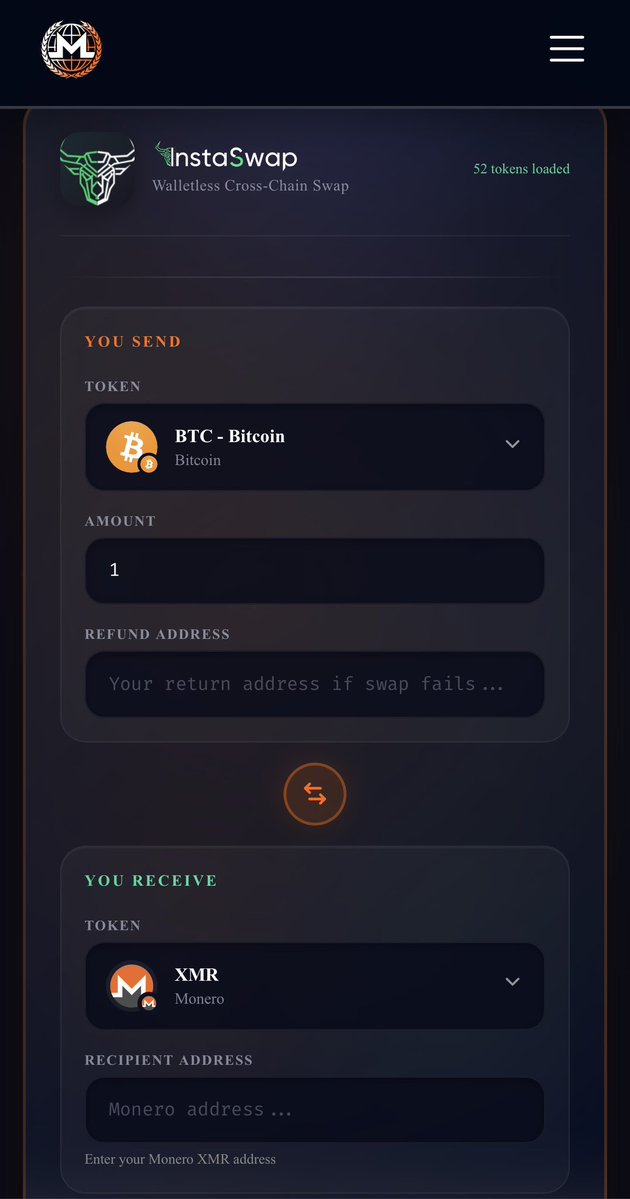 WE HAVE OFFICIALLY PARTNERED WITH <a href="/InstaSwap_io/">InstaSwap</a> 🎉

Swap your crypto directly on <a href="/MoneroHub/">XMRHub</a>, at no extra cost and money made goes all towards development 😁
