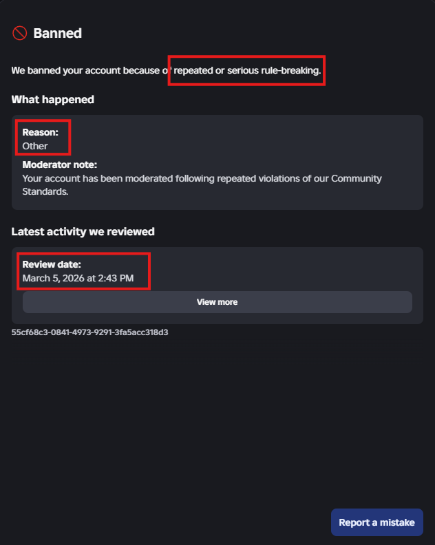 yBR_OFC's tweet photo. @Roblox Hello @Roblox !
I am looking for an appeal on my account "natosidus" as it was banned for reason "other", and seemed to provide no further explanation. I was hoping I could get a human to review my case and potentially lift the ban if it was an error. Thank you! https://t.co/xMTYvAe26L