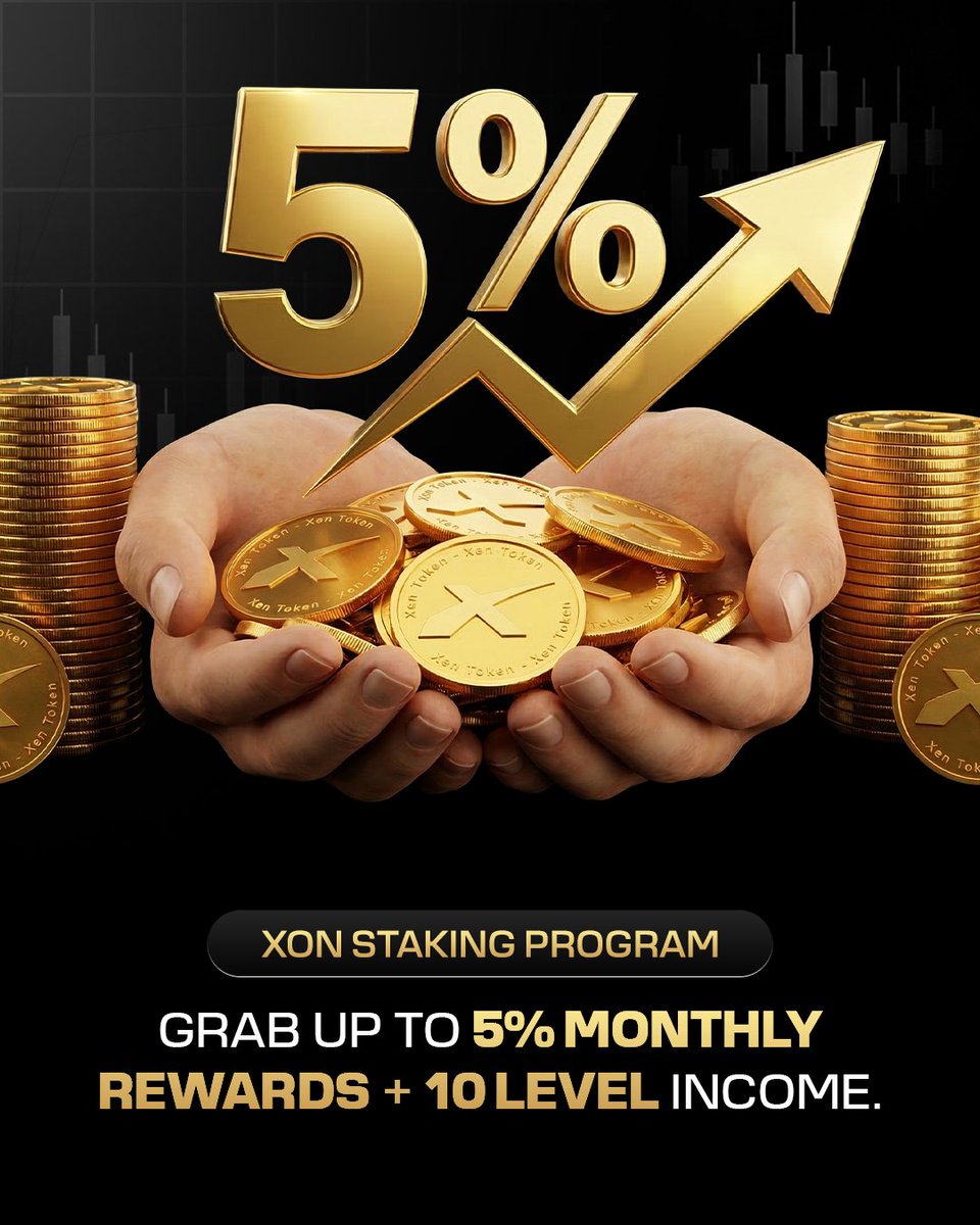 xontoken_io's tweet image. Don’t just hold.

With the XON Staking Program, 
enjoy up to 5% monthly rewards &amp;amp;
10-level income opportunities.

Let your crypto work for you.

#XchangeOn #XONStaking #XON #CryptoExchange #CryptoStaking