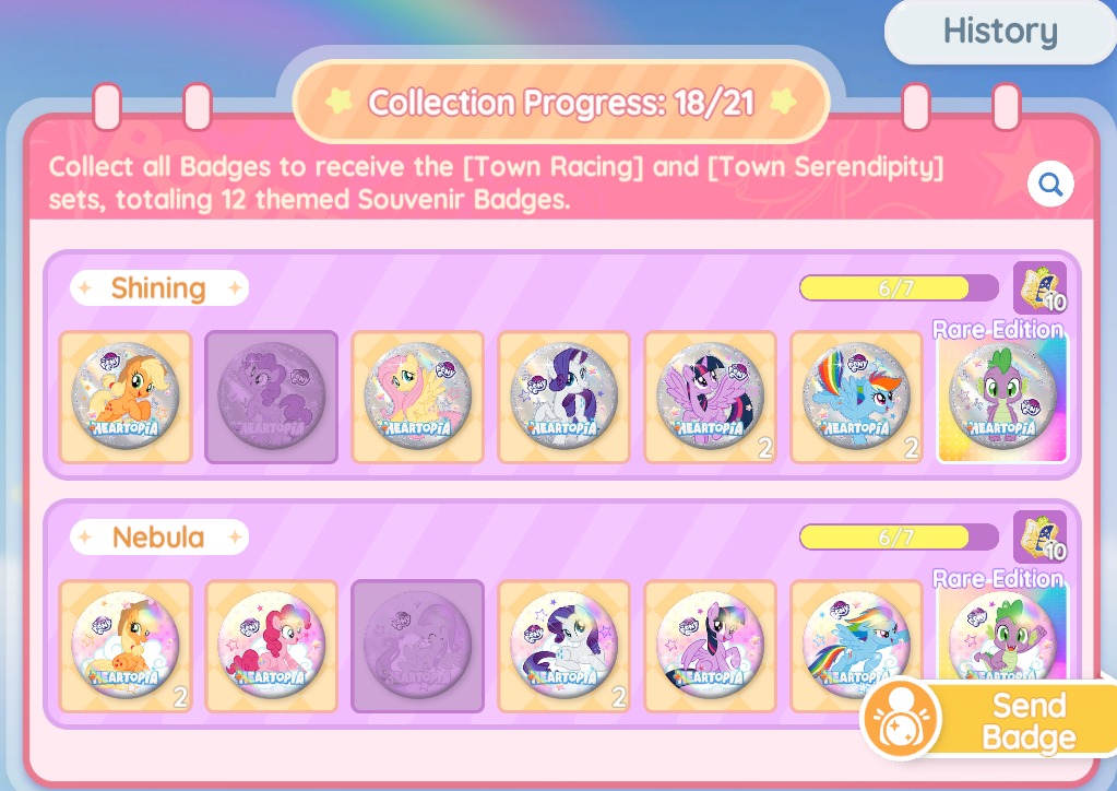 horropi's tweet photo. need : nebula fluttershy, flower applejack, shining pinkie pie
barter : nebula (applejack, rarity, rainbow dash), flower (pinkie pie, fluttershy, twilight, rainbow dash), shining (twilight, rainbow dash)

reply aj ato dm id klian ntar w samperin, bruh bgt tuker badge mlp https://t.co/j6gR8z2CIb