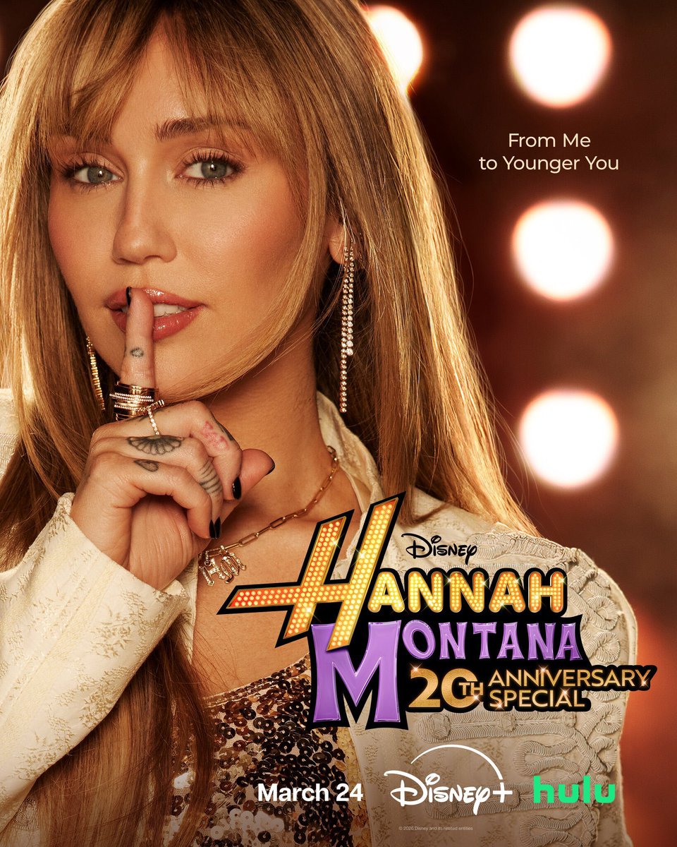 Miley Cyrus has released a new poster for her “Hannah Montana 20th Anniversary Special,” premiering on Disney+ on March 24.

variety.com/2026/tv/news/h…