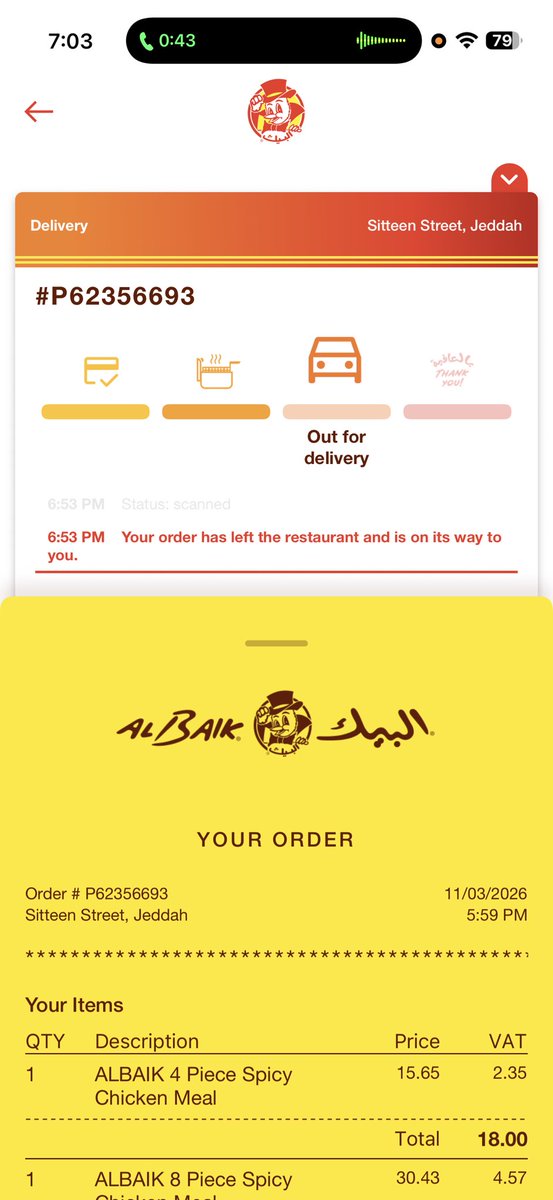 ImSaDiQz's tweet photo. @albaik it’s been 1hour I have order and still no updates on the app. https://t.co/ZsG90mmSJi