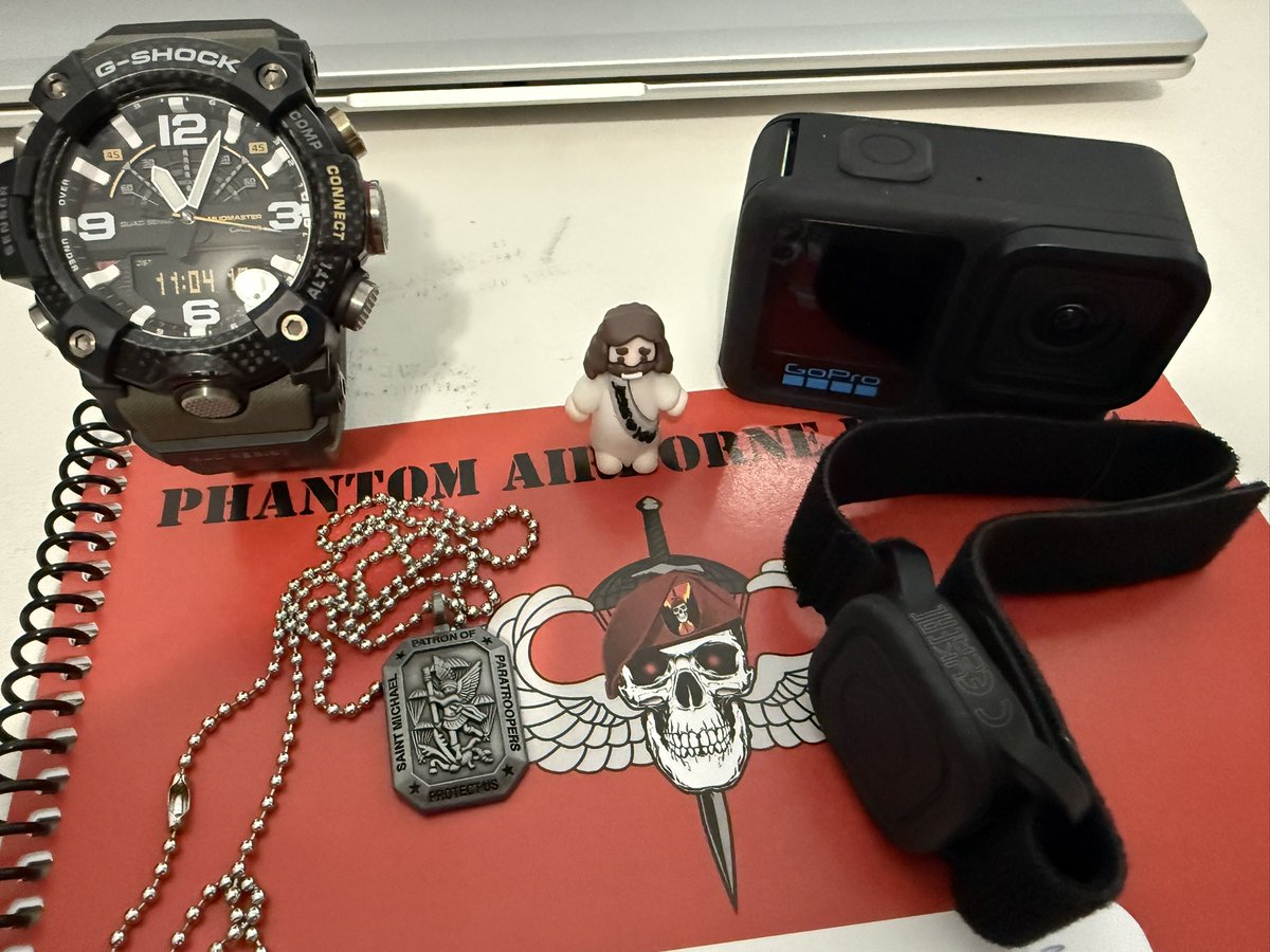 Obviously the uniform/helmet are important for the jump, but here are the other items I have on me in the air. 

1. G-Shock Mudmaster Watch
2. GoPro 
3. St. Michael’s Pendant
4. Mini Jesus from <a href="/smcroasters/">Stocking Mill Coffee</a>
5. GoPro Remote 

Anyone else jump anything out of the ordinary?