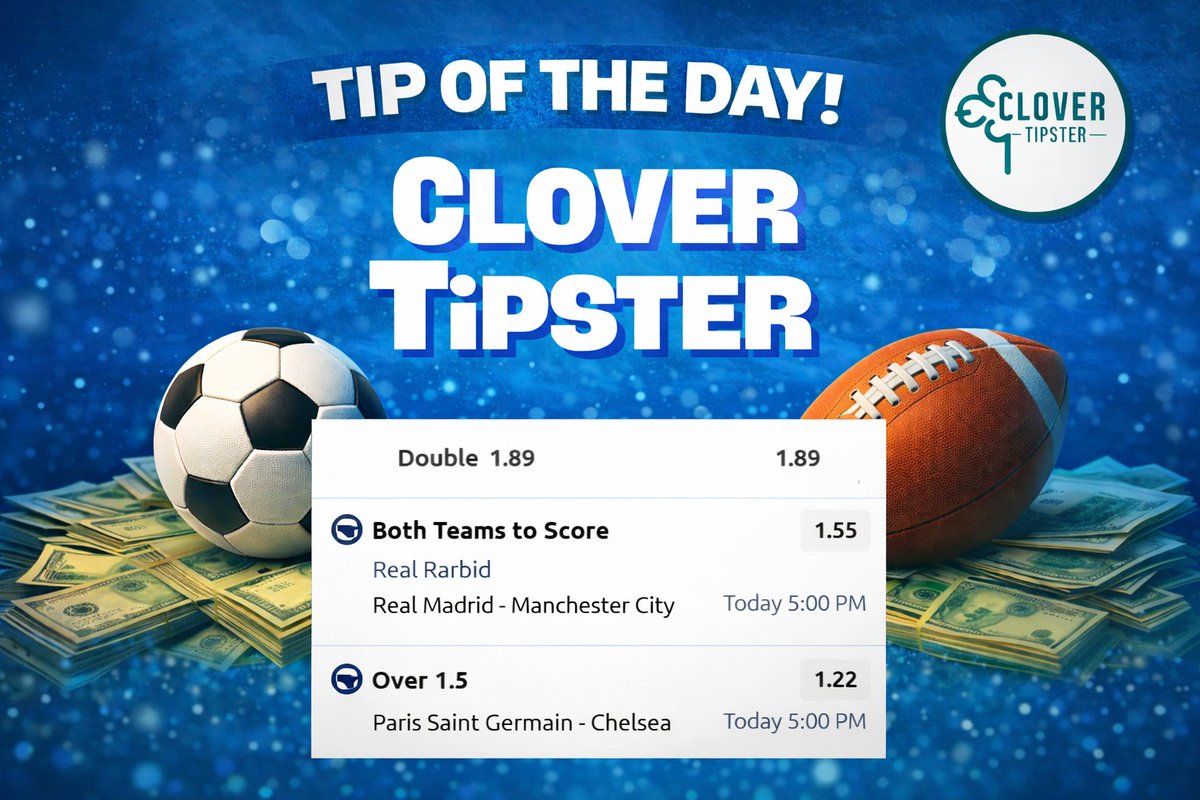 Clover1official's tweet photo. Today is Champions League day, and we're going to go for that double! 🍀 https://t.co/UlPcScwwZD