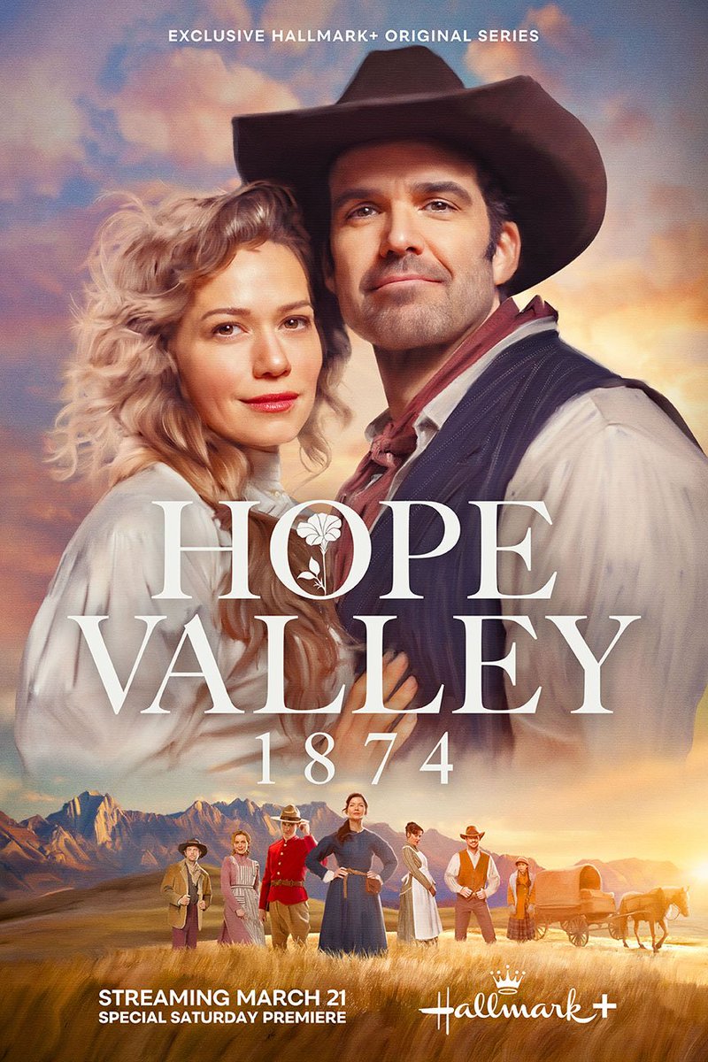 RomComReview1's tweet image. #Hallmark released the official poster for #HopeValley1874 that includes the streaming premiere date at the bottom, for those of you who have Hallmark+.

#BenjaminAyres #BethanyJoyLenz #Hearties