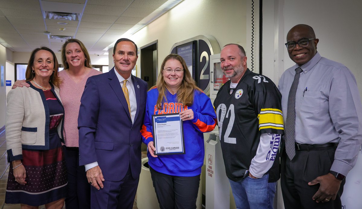 ClerkPBC's tweet image. Congratulations to Senior Business Analyst Anna Picano who was recognized by @ClerkMikeCaruso as #EmployeeoftheWeek. Anna continues to set the bar high for the Accounting team and the entire Clerk’s office.