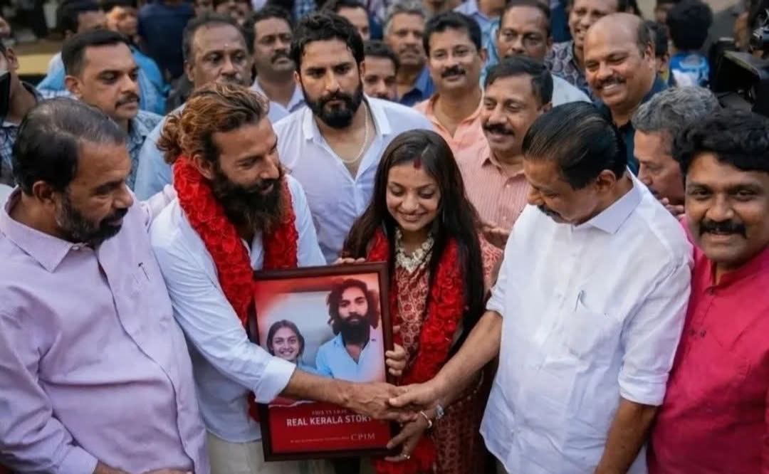 Kumbh Mela viral star, Monalisa weds actor-model Farman Khan at a temple consecrated by Sri Narayana Guru in Thiruvananthapuram. The couple had sought protection of Kerala police in the morning.Kerala proves to be the haven for the interfaith lovers. This is a real Kerala Story.