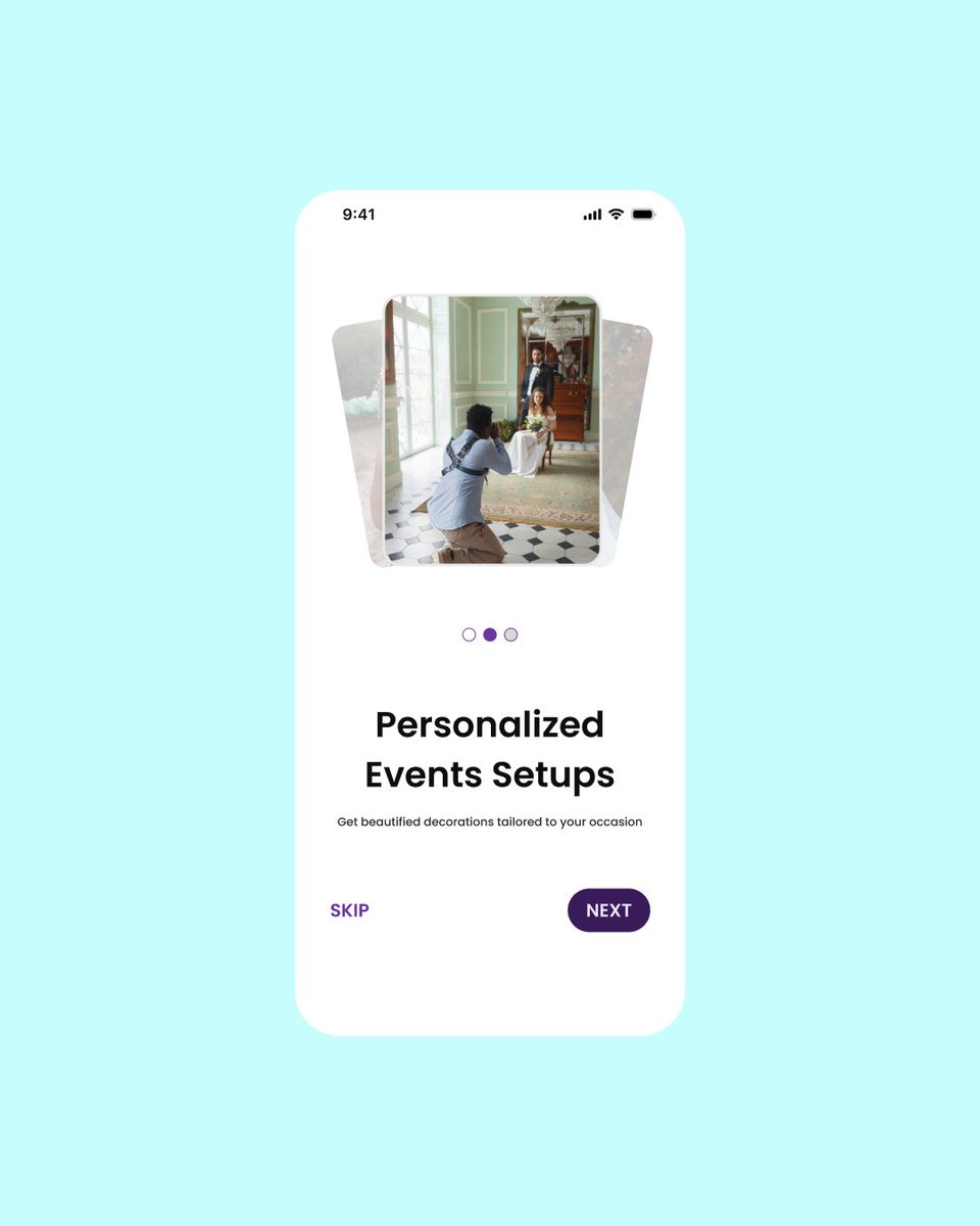 blannckk's tweet photo. I just started designing EventCraft. 

Eventcraft is a mobile-first service platform that connects users with verified decoration assistants for events.

Finished the onboarding screens for the app. The goal is to make booking decor assistants simple, fast, and inspiring. https://t.co/rBxRPwd3Ww