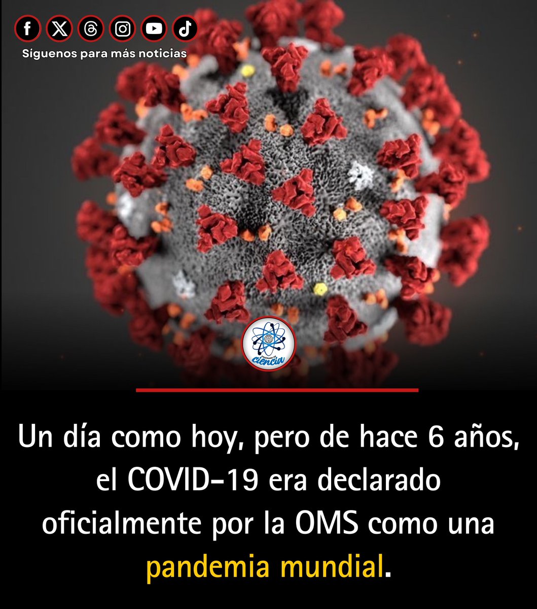 EnsedeCiencia's tweet photo. Un día como hoy, 11 de marzo de 2020, la Organización Mundial de la Salud declaró oficialmente al COVID-19 como pandemia mundial.

Han pasado seis años desde aquel anuncio que cambió la vida en todo el planeta. Ciudades vacías, hospitales llenos, millones de familias separadas y una humanidad enfrentando una de las crisis sanitarias más grandes de la historia reciente.

También fue una etapa que dejó lecciones profundas: la importancia de la ciencia, la solidaridad entre personas y la resiliencia de las sociedades.