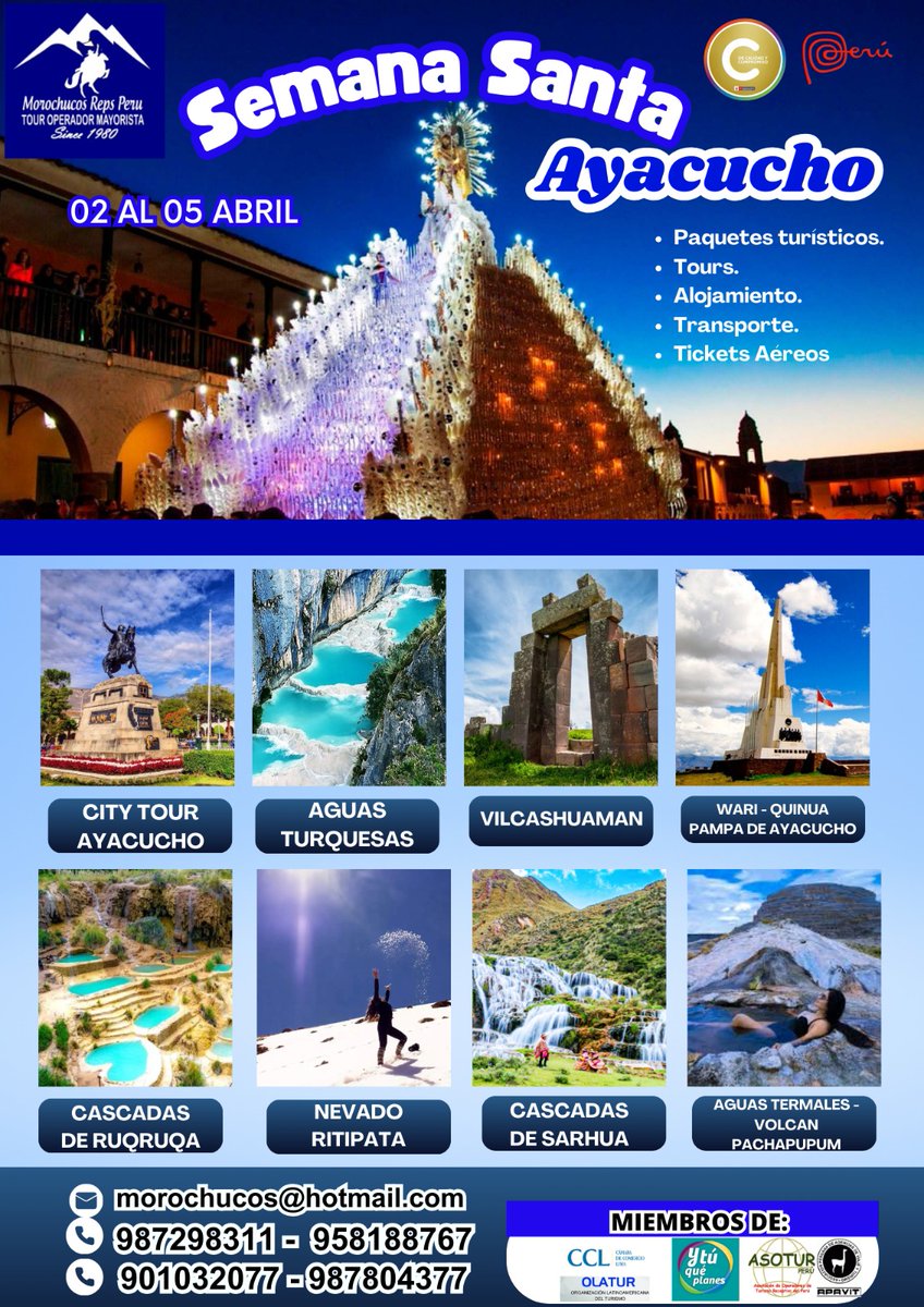 MorochucosReps's tweet photo. Morochucos Reps, invita a todos a disfrutar de la Semana Santa en Ayacucho, del 02 al 05 de abril. https://t.co/NpMQtLZ6As