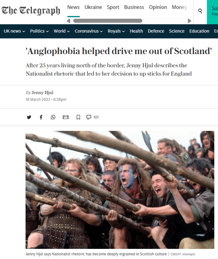 Syrians4J's tweet photo. @kieran26272 @TheNewsAgents And yet when Scots say we don't want to be culturally controlled by the English who keep banging on about their fecking Crusades, etc, we get called "Anglophobic". https://t.co/VWcyBjzcqA