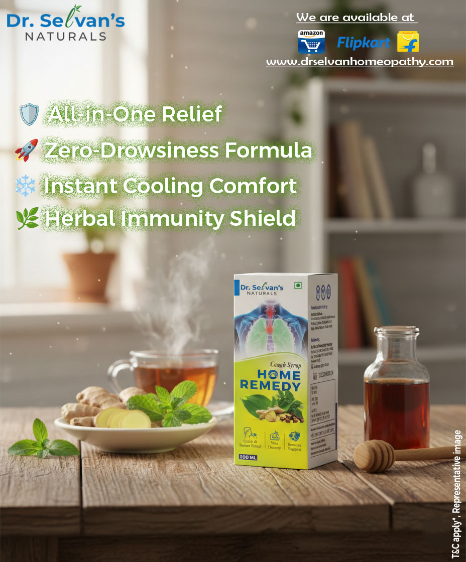 selvannaturals's tweet image. 🍃 Gentle herbal relief for cough &amp;amp; throat discomfort with Dr. Selvan Naturals Home Remedy Cough Syrup 🌿 Cooling comfort, zero drowsiness, daily protection.

🌐 drselvanshomeopathy.com⁠�

📞 +91 7208719646

T&amp;amp;C Apply

#HerbalRelief #CoughCare #NaturalImmunity #DrSelvans