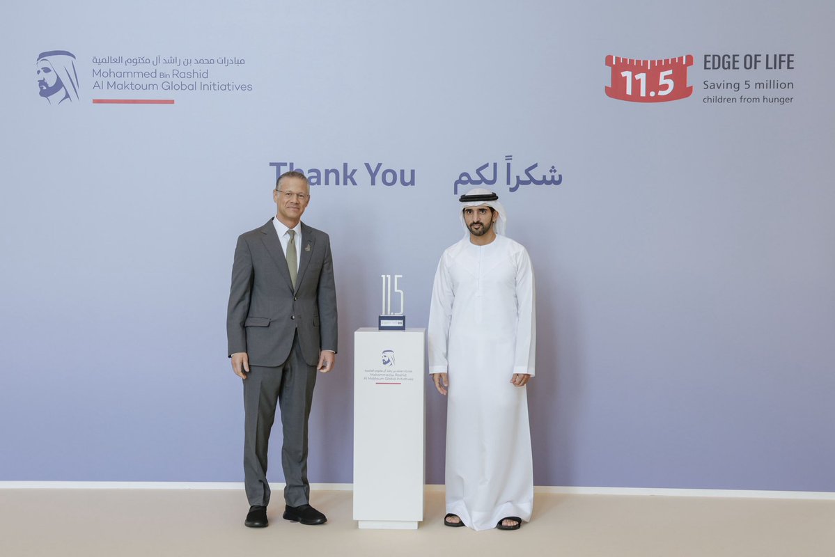HamdanMohammed's tweet image. During my meeting with leading supporters and contributors to the Edge of Life campaign, launched by His Highness Sheikh Mohammed bin Rashid Al Maktoum to rescue five million children from hunger, I saw first hand how the initiative has brought people together. Despite the