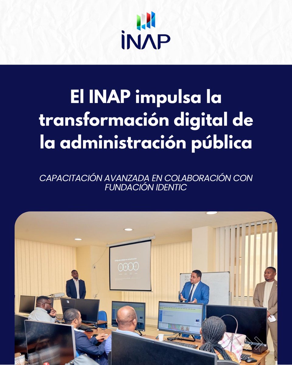 INAP_FP's tweet photo. La transformación digital de la administración pública avanza.

El INAP y  Fundación IDENTIC impulsan formación en datos, IA y ciberseguridad para fortalecer una administración más eficiente y transparente.

#TransformaciónDigital #InnovaciónPúblic https://t.co/3DQ3utVMUO