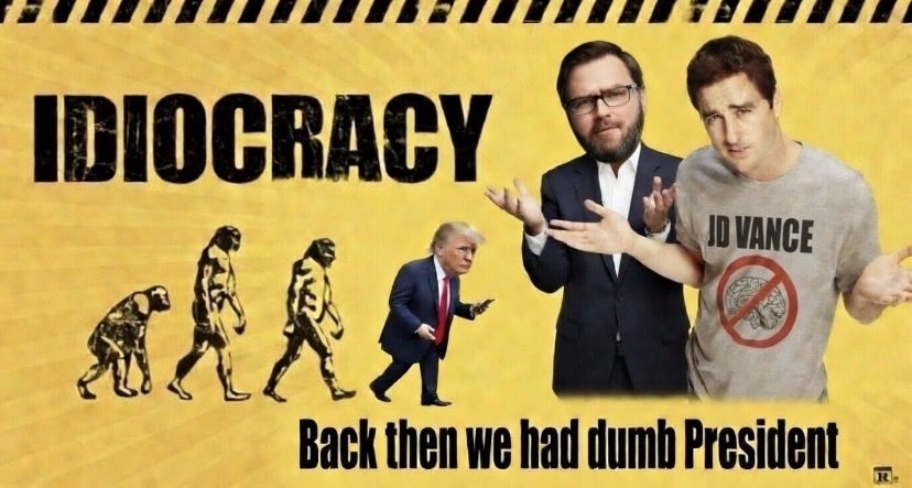 HealthWarrior1's tweet image. #JDVance #idiocracy #dumb #president #Trump #IranWar