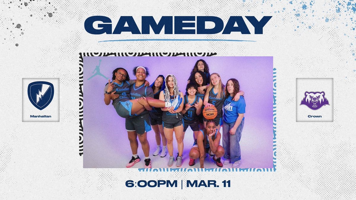 wbasketballMCC's tweet photo. ⚡️ GAME DAY ⚡️ 

National Tournament: Game 1

🆚 Crown College 
📍Saint Bonifacius, MN 
🕰️ 6:00 PM 
📺 $$ https://t.co/eK2hxXmqlu

#RollThunder 🏀⛈️ https://t.co/lfceVnM0sO
