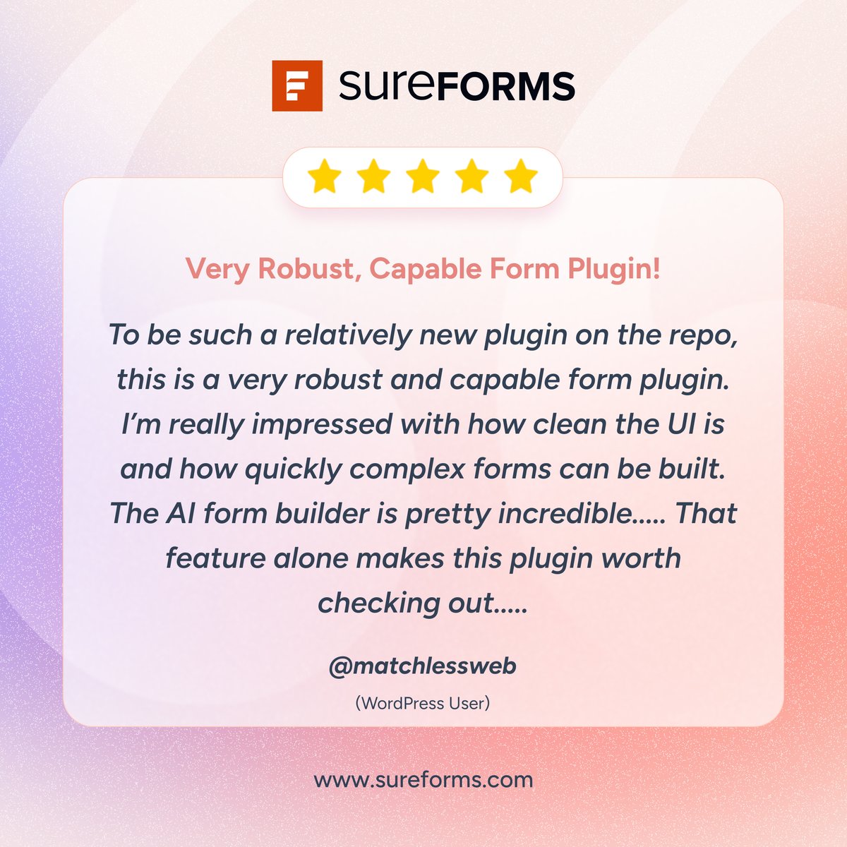 SureForms tweet media