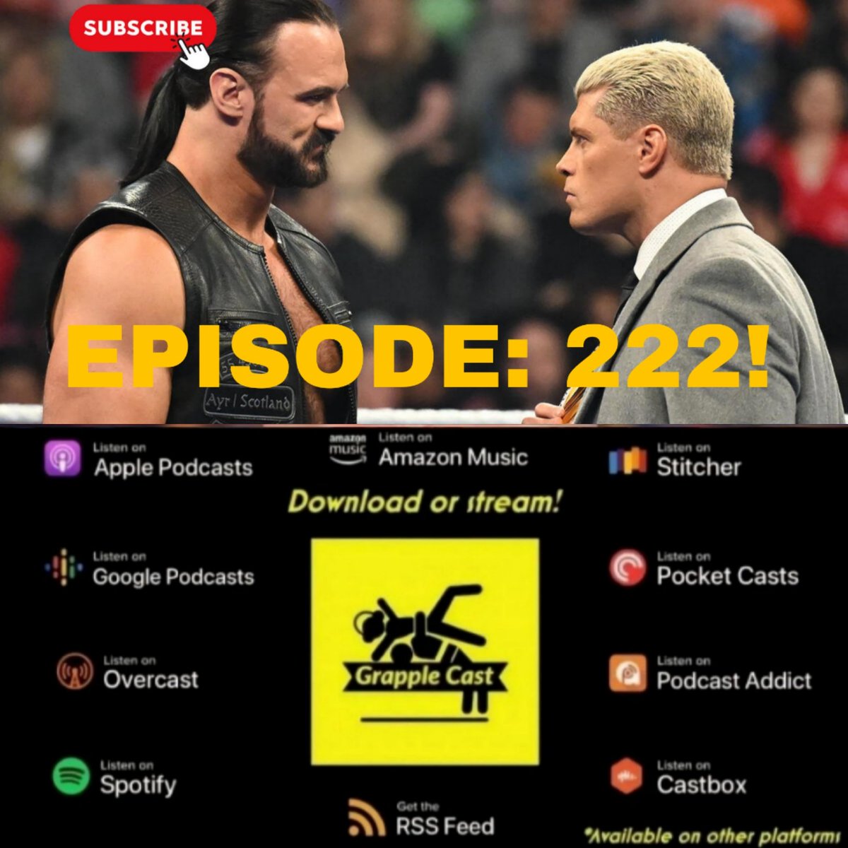 EPISODE 222 🤼‍♂️
#codyrhodes #wwechampionship talk!

SUBSCRIBE STREAM DOWNLOAD 
open.spotify.com/episode/6Yrl34…

#WWERaw #smackdown                  #AEWDynamite #AEWCollision  #wrestling #wrestlingpodcast #podcast #wrestlingnews  #Netflix #aew #wwe #TNA #wrestlemania