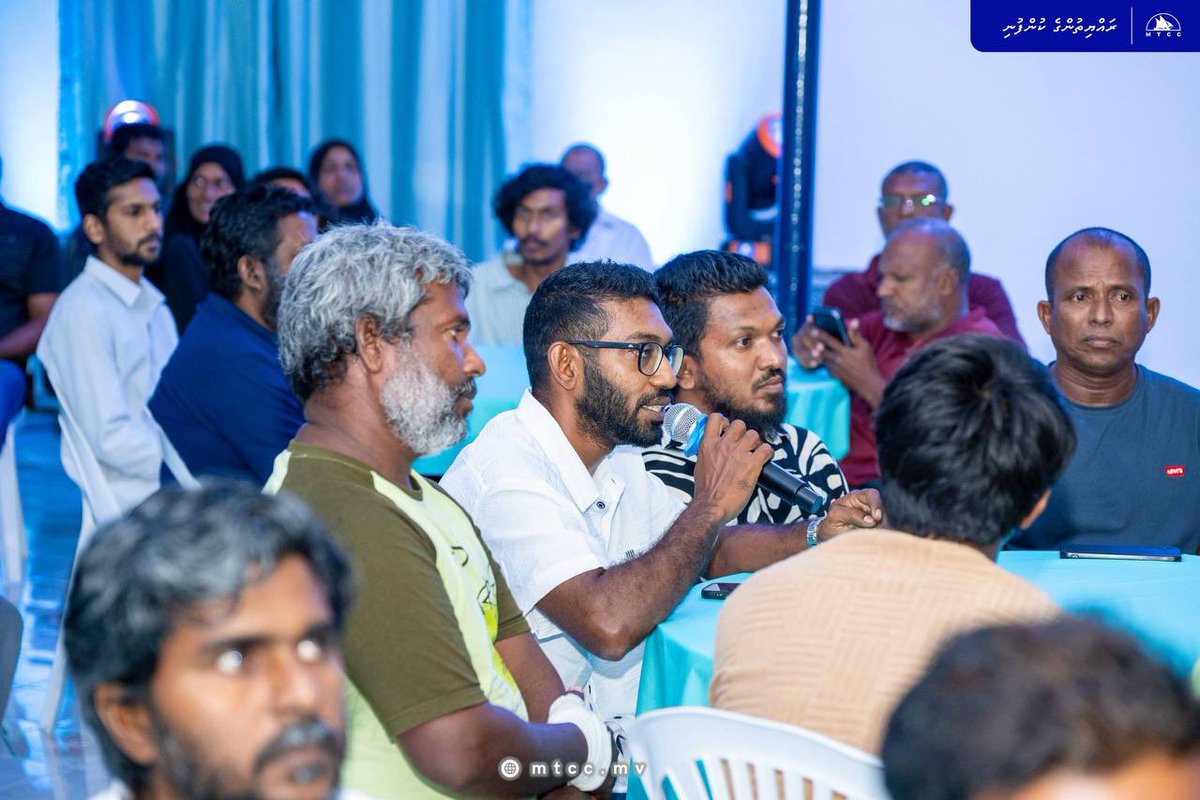 MTCCPlc's tweet photo. Our Managing Director, DCP (Retd.) Ahmed Saudee, provided information on the projects assigned to MTCC in R. Atoll during a session held yesterday in R. Hulhudhuffaaru.

The session was attended by the Minister of Cities, Local Government and Public Works, Hon. Adam Shareef Umar; Minister of Sports, Fitness and Recreation, Hon. Abdulla Rafiu; MP for Ungoofaaru Constituency, Mr. Ibrahim Shifaz; members of councils from various islands of R. Atoll; and our Managing Director, DCP (Retd.) Ahmed Saudee.

Currently, MTCC is handling a total of 74 projects across R. Atoll.

Following the session, our Managing Director met with residents of the Ungoofaaru and Alifushi constituencies who had questions regarding the projects in their respective islands.

#MTCCProjects #RayyithungeKunfuni #TeamMTCC