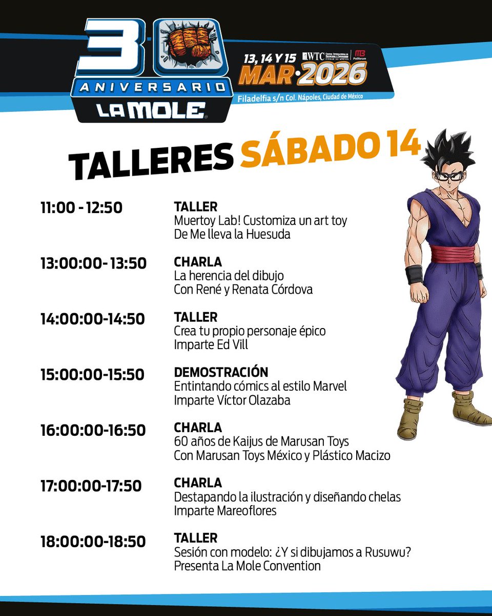 lamolemx's tweet photo. 🤓 ¡No te pierdas estos talleres! Anatomía básica, dibujo de pin-up girls, color y tintas al estilo Marvel, customizado de art toys, y hasta dibujo con modelo.
🗡️ Regístrate en nuestro salón de talleres, ubicado en la planta alta de #LaMole30. 
#Pr1meroLaMole https://t.co/uhy33caYeL
