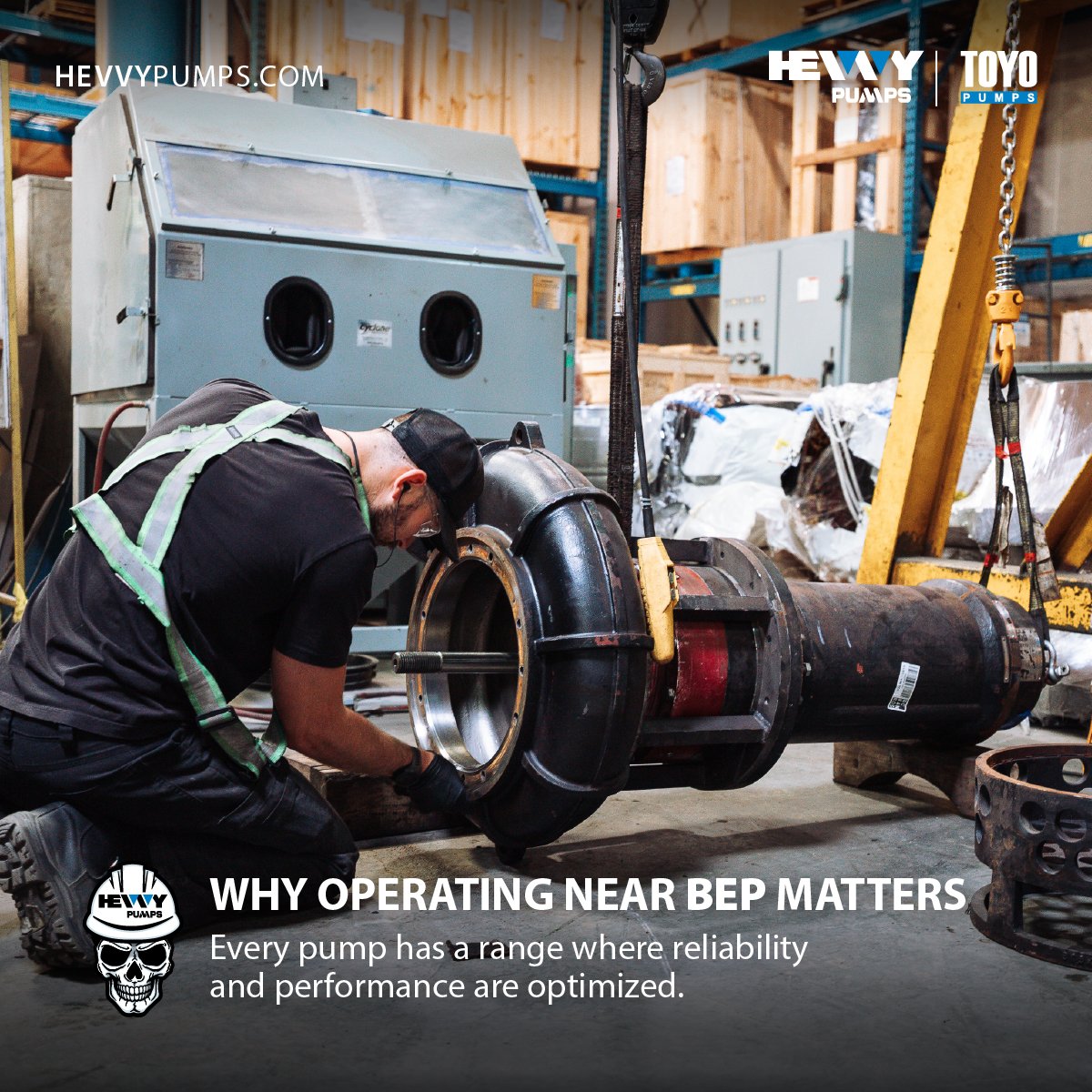 Pumps are designed to run near their Best Efficiency Point (#BEP). When plants push flow higher to increase production, motors, bearings, and seals take the load. At #HevvyPumps we typically target ~±10% of BEP to protect reliability and runtime.

🌐 hevvypumps.com