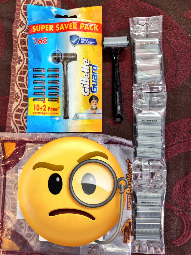 MendirattaSam's tweet photo. @GilletteIndia Is it legal for “Not for Sale” Guard blades to be sold and delivered through platforms like @Meesho_Official or @ZeptoNow ??I received blades clearly marked “Not for Sale.” When I raised the issue, Zepto denied responsibility, while Meesho offered replacement 🙏 https://t.co/YjfLslj8gP