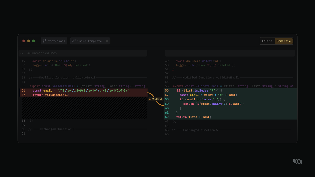 planepowers's tweet photo. The era of agentic code needs this. Semantic diffs.

Join the waitlist: https://t.co/RKHj5qzbsm https://t.co/oQVlzwY0kG