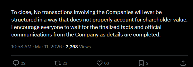 joe_smoe45423's tweet photo. @JaviLeal89 This part right here, is the biggest bogus oxymoron statement ive seen.  Everything you have done has been "ohh i was unaware" and blaming others for your failure.

Name one thing that you have done that has increased shareholder value. I bet you cant. https://t.co/oZP0tyc8WH